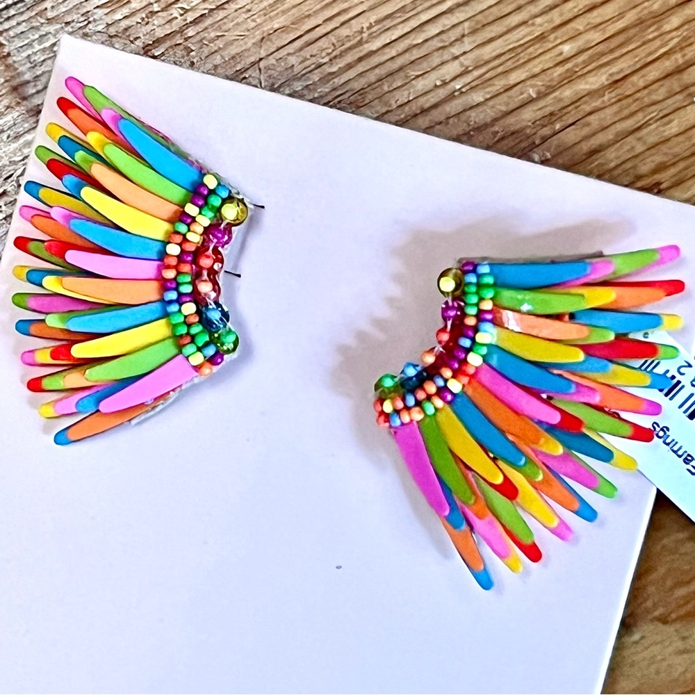 🌺🎉HP🎉🌺 NWT Mignonne Gavigan Mini Madeline Earrings Confetti - Picture 11 of 16